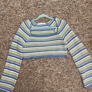 Altar‘d State crochet long sleeve stripes S